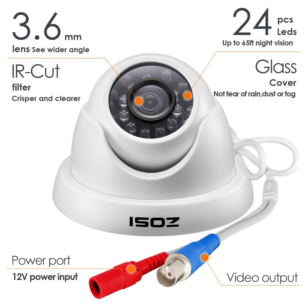ZOSI 8CH 1080P Security Camera System Outdoor with 2TB Hard Drive,8 Channel 1080P CCTV Recorder and 8pcs HD 1920TVL Home Surveillance Cameras