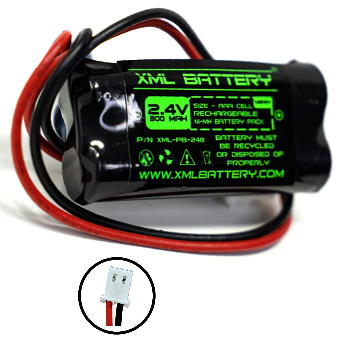 XML Battery (4 Pack) 2.4v 800mAh Ni-MH Cordless Phone EL52300 CL80112 CS6719-2 BT162342 BT262342 CS6409 BL102-3 EL52100 EL50003