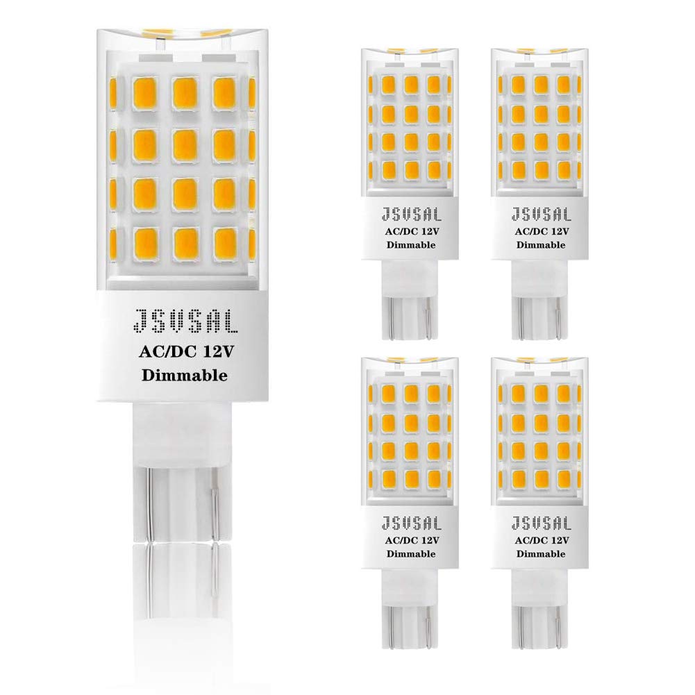 JSVSAL T5 T10 Wedge Base LED Light Bulb,Dimmable, 6W 650lm,5000K Daylight White,12V AC/DC for Outdoor Landscape Lighting Deck Stair Step Path Lights