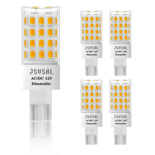 JSVSAL T5 T10 Wedge Base LED Light Bulb,Dimmable, 6W 650lm,5000K Daylight White,12V AC/DC for Outdoor Landscape Lighting Deck Stair Step Path Lights