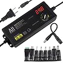 Universal 3V - 24V 1.5A 36W Adjustable DC Power Supply Adapter Speed Control Volt Display with Variable 8 Plugs and 1 Polarity Reverse Cable Cord