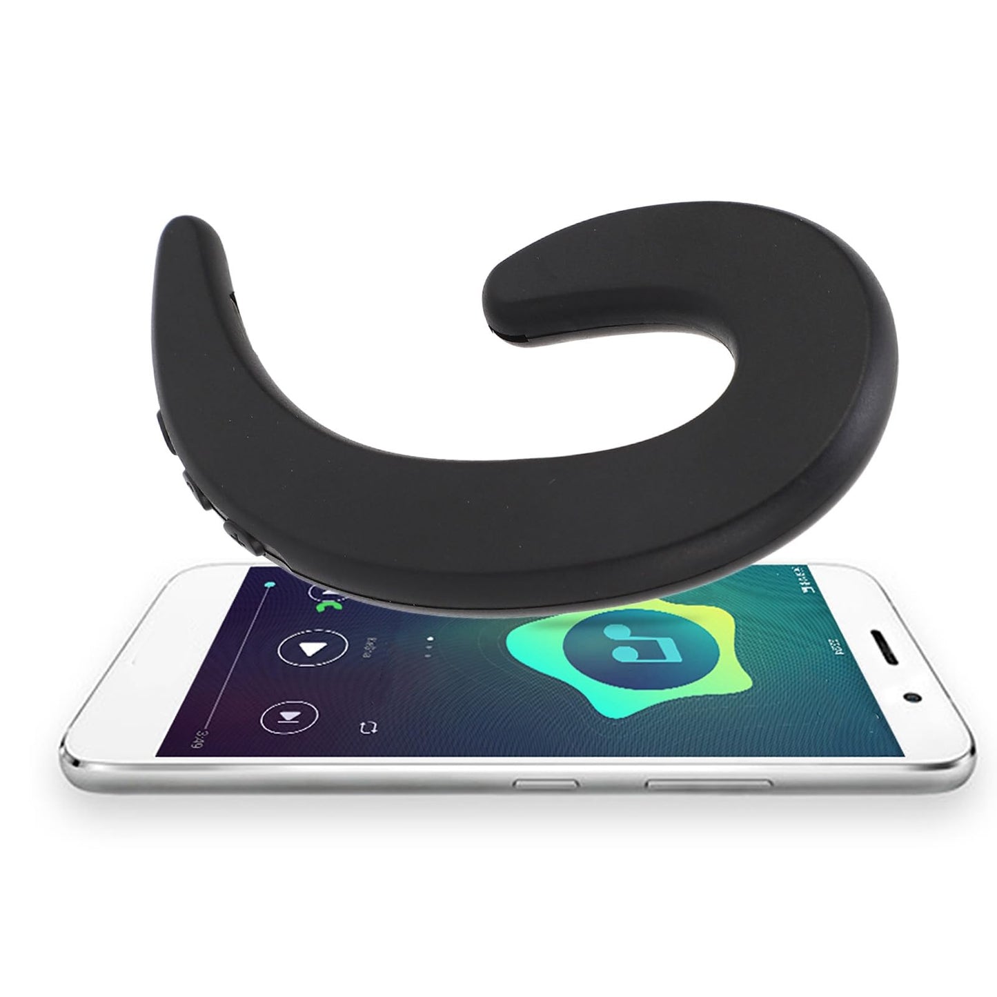 Headset, Bluetooth 4.2 Headset Earphone Ear-Hook Stereo Earphones with Micphone for .(Black)