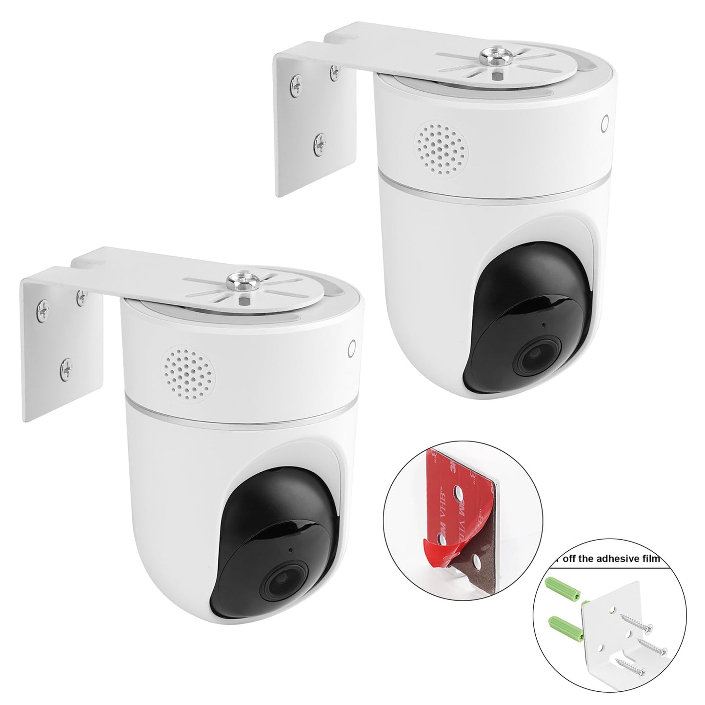 UYODM 2Pack Adhesive Metal Wall Mount Compatible with Eufy Security Solo Indoor Cam E220 & P24, No Drilling VHB Stick On or Screw Install, Two Ways