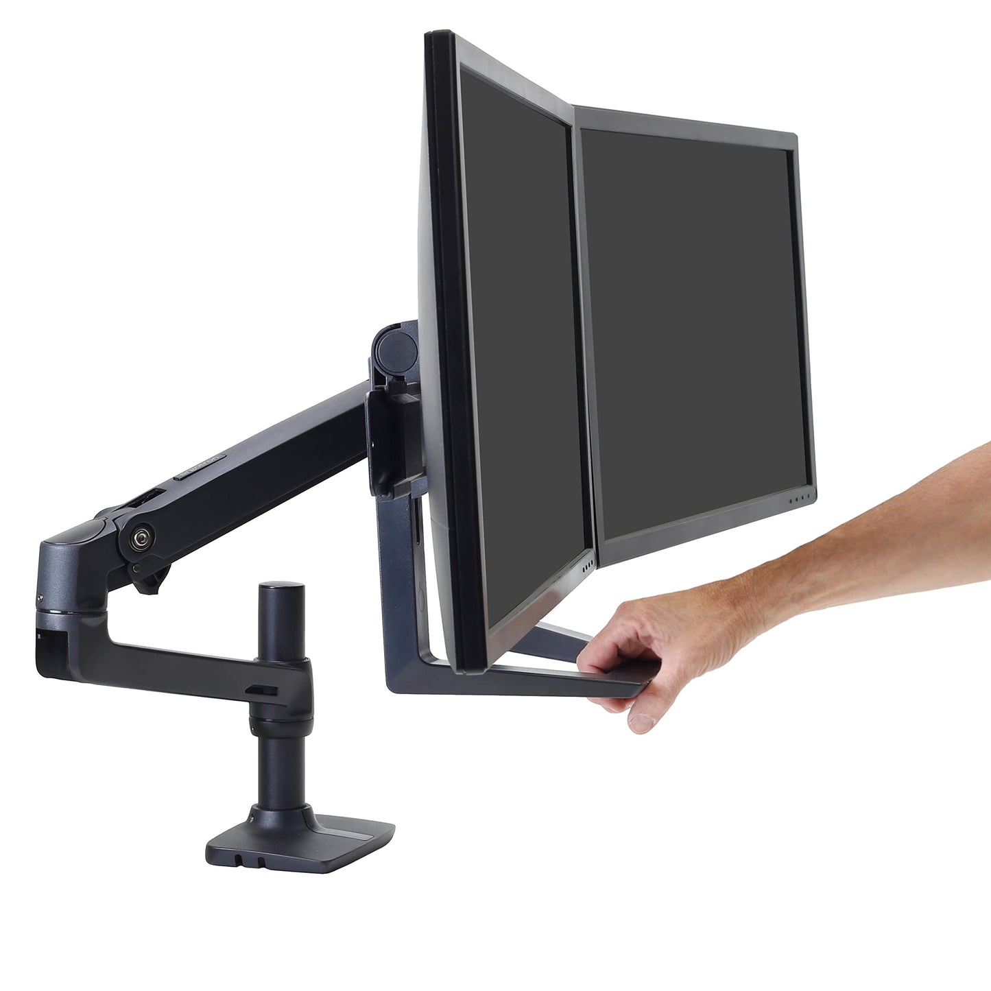 Ergotron - LX Dual Direct Handle Kit - Add-on for LX Dual Direct Monitor Arms - Matte Black