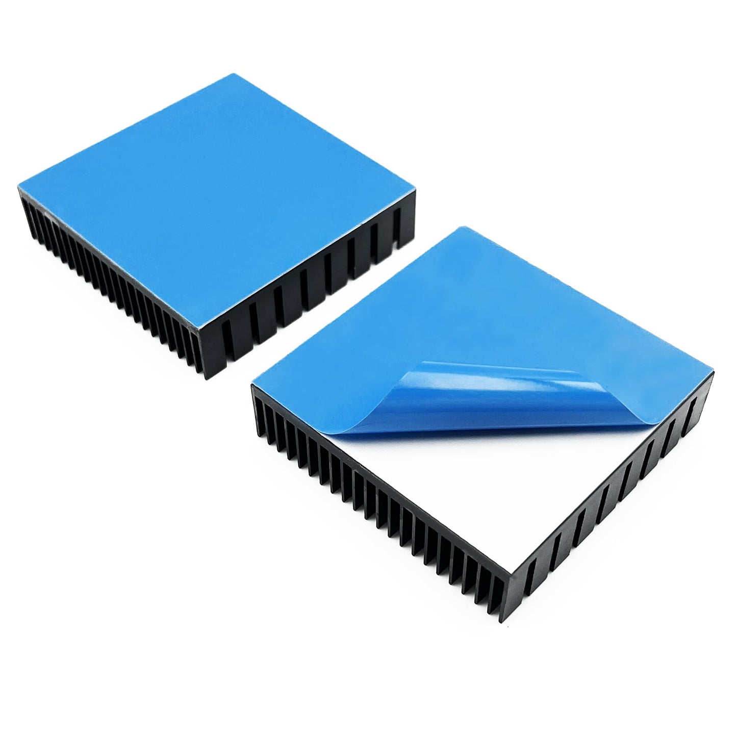 Awxlumv 2PCS Aluminum Heat Sink 60mmx60mmx15mm with Thermal Conductive Adhesive Tape, Square Module Heatsink Profile Cooling Fin Cooler for Chip CPU
