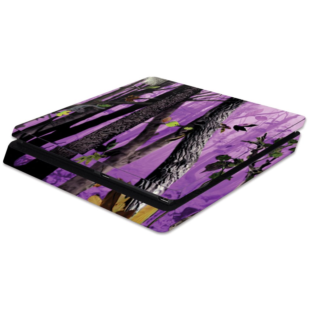MightySkins Skin Compatible with Sony PS4 Slim Console - Purple Tree Camo | Protective, Durable, and Unique Vinyl Decal wrap Cover | Easy to Apply