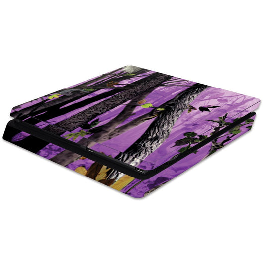 MightySkins Skin Compatible with Sony PS4 Slim Console - Purple Tree Camo | Protective, Durable, and Unique Vinyl Decal wrap Cover | Easy to Apply