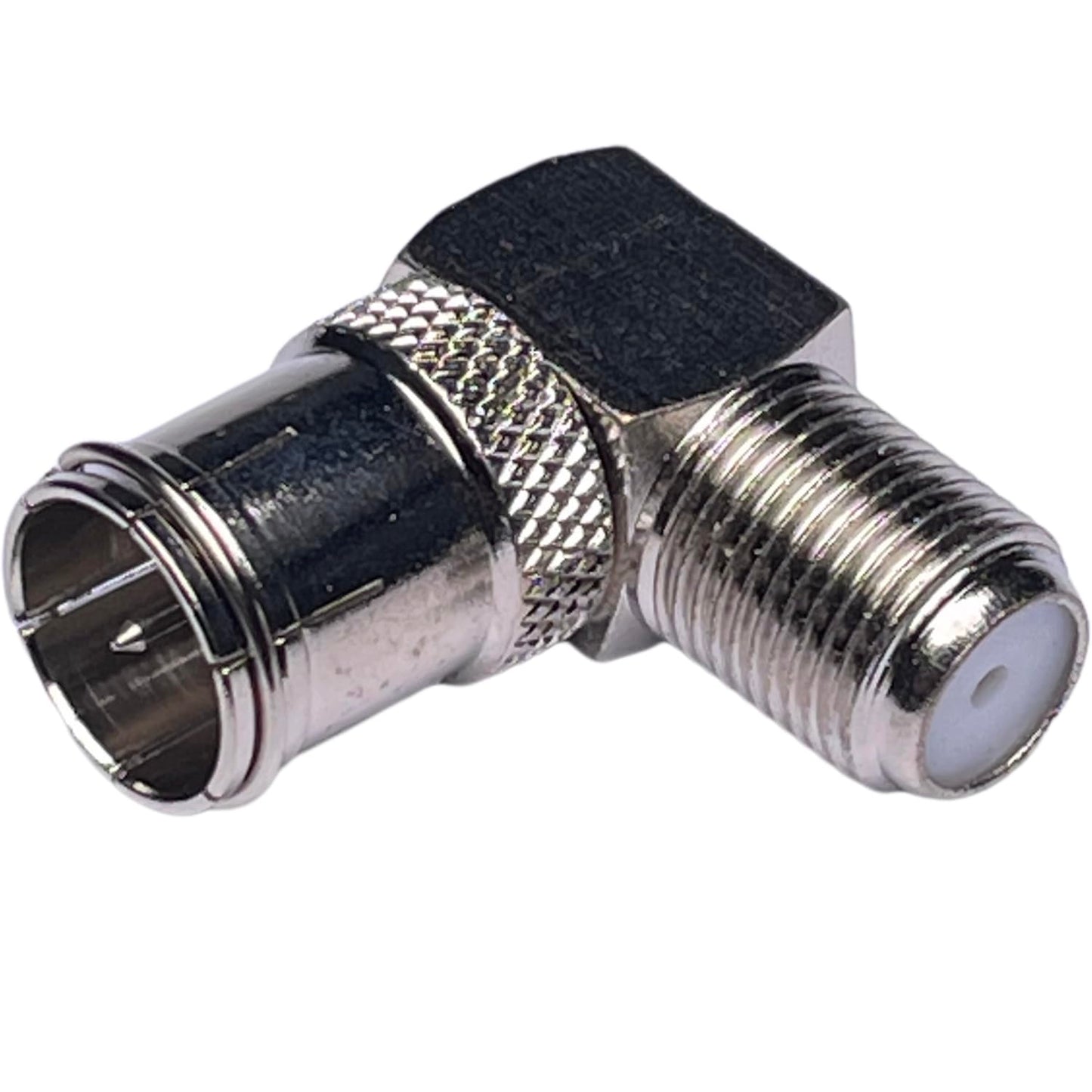 CESS Right Angle Coax Quick Adapter F-Jack Push-On Male Female, 4 Pack