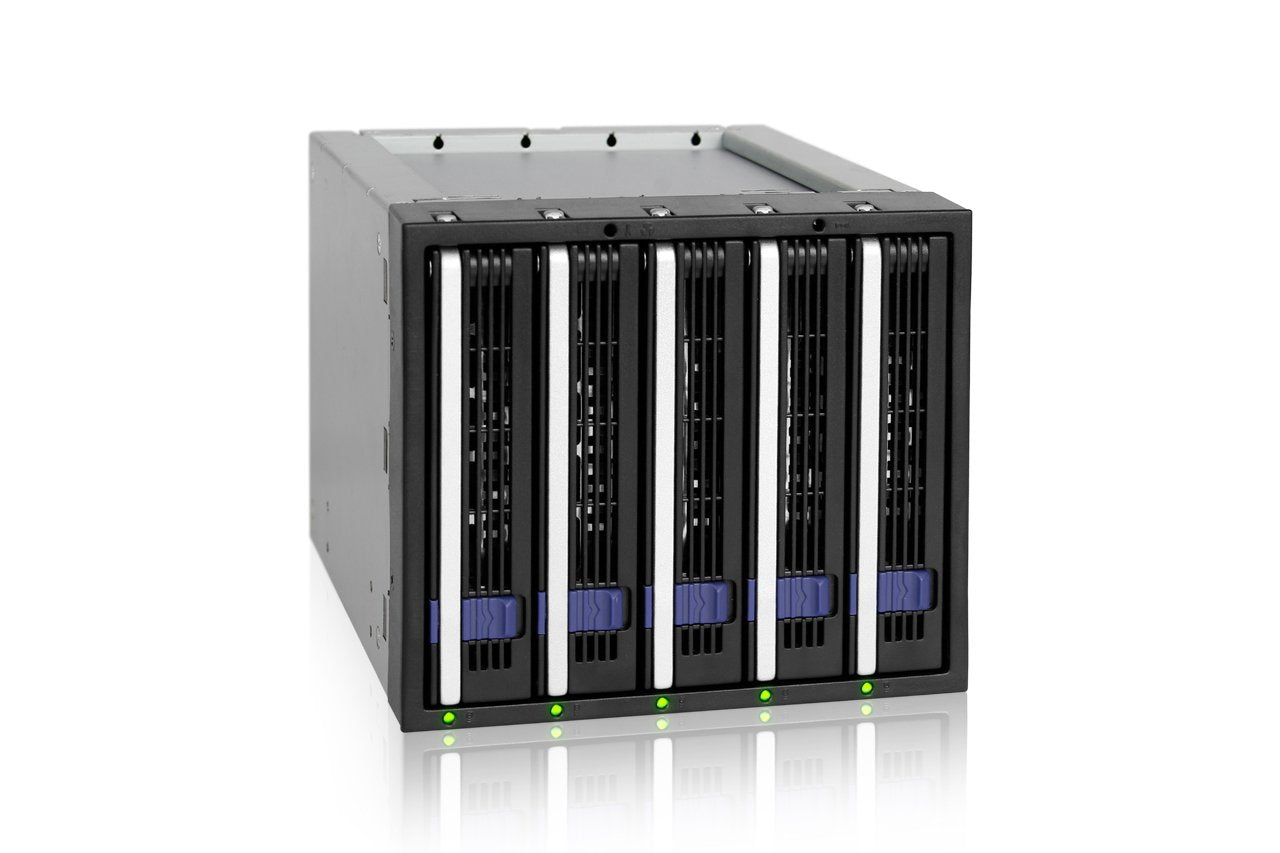 ICY Dock FatCage MB155SP-B 5 Bay EZ-Tray 3.5" SATA Hard Drive Hot-Swap Backplane Cage in 3X 5.25 Bay