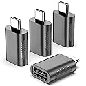 POHFP USB C Adapter (4 Pack), Type C Male to USB Female Connector, USB 3.0 Female to Thunderbolt 4/3 Adapter Compatible with MacBook Pro, Chromebook…