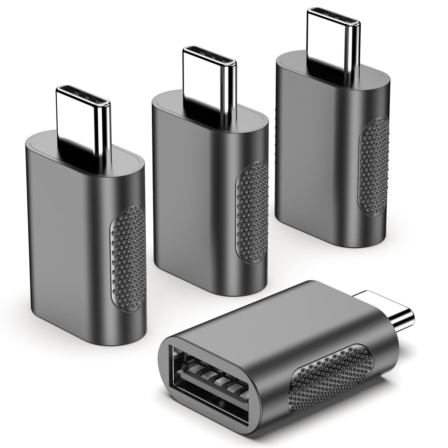 POHFP USB C Adapter (4 Pack), Type C Male to USB Female Connector, USB 3.0 Female to Thunderbolt 4/3 Adapter Compatible with MacBook Pro, Chromebook…