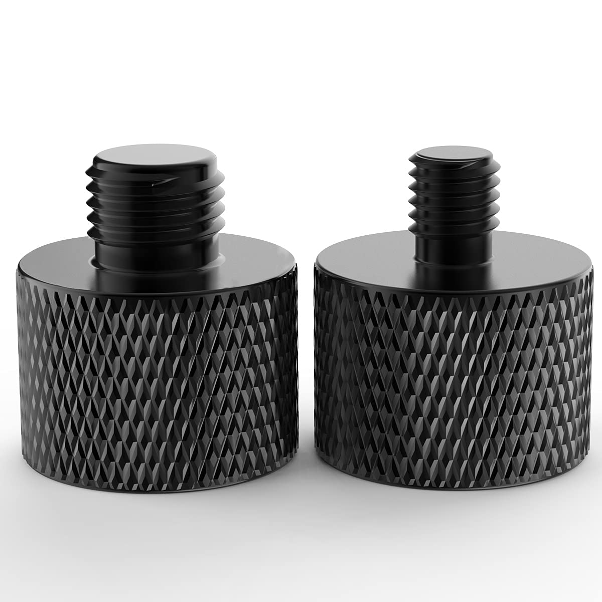 Donuts Mic Stand Adapter 5/8 to 3/8 and 5/8 to 1/4 Mic Thread Screw Adapter Combo Pack For Microphone Mounts and Stands 2 Pack Black