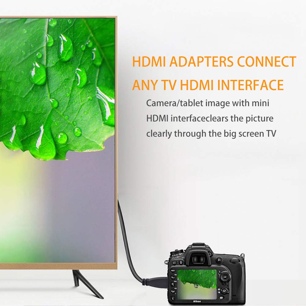 Alitutumao Camera to TV Monitor HDMI Cable Cord Canon Camera Mini HDMI to HDMI Cable Compatible with Canon PowerShot ELPH EOS Rebel DSLR SL1 SL2 T1i