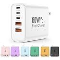 USB C Charger Block, 5 in 1 60W Charging Blocks, PD 3.0 25W Single Max Fast Charger, QC 2A USB Wall Charger for iPhone 17 16 15 14 13 12 Pro Max