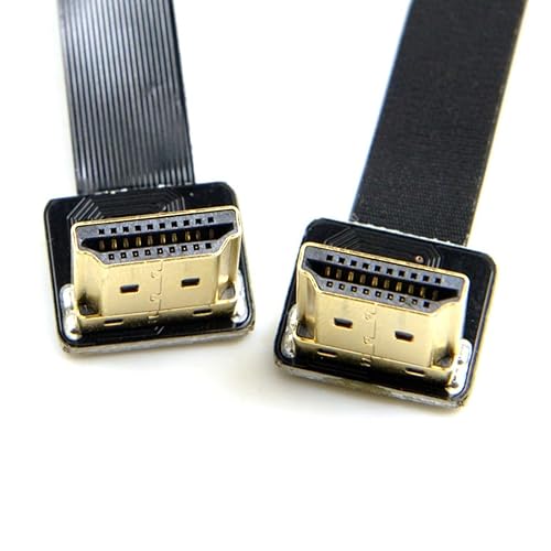 chenyang FPV Dual Up Angled 90 Degree HDMI Type A Male to Male HDTV FPC Flat Cable 20cm for Multicopter Aerial Photography