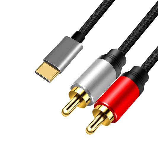 belipro USB C to 2 RCA Audio Cable 3Ft, Type C to 2rca Jack Aux Auxiliary Stereo Splitter Adapter Audio Line Compatible with Home Theater Amplifier