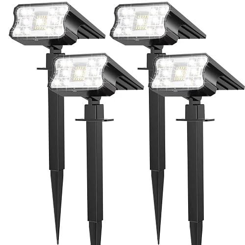 HGGH Solar Lights Outdoor Waterproof IP67, 60 LED 3 Lighting Modes Solar Spot Lights Outdoor for Yard Garden Pathway Landscape, Auto On/Off, Function