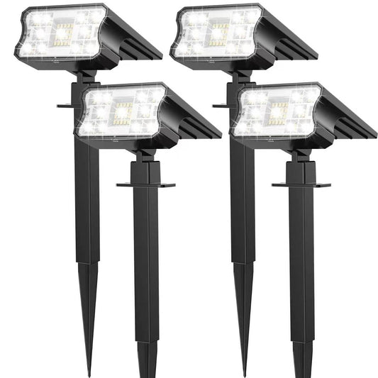 HGGH Solar Lights Outdoor Waterproof IP67, 60 LED 3 Lighting Modes Solar Spot Lights Outdoor for Yard Garden Pathway Landscape, Auto On/Off, Function