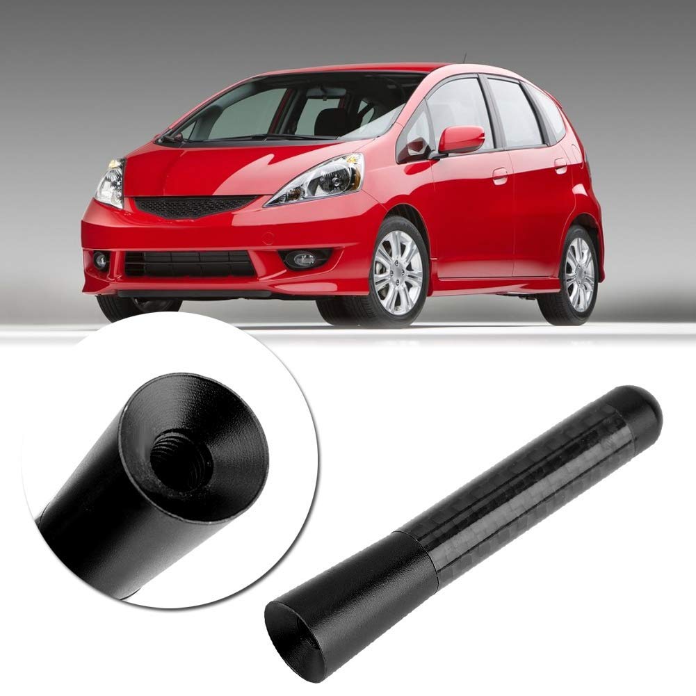 3-Inch Carbon Fiber Car Antenna, Acouto Car Aerial Carbon Fiber Screw Radio Short Antenna Aerial Replacement Black for Universal Car Modification