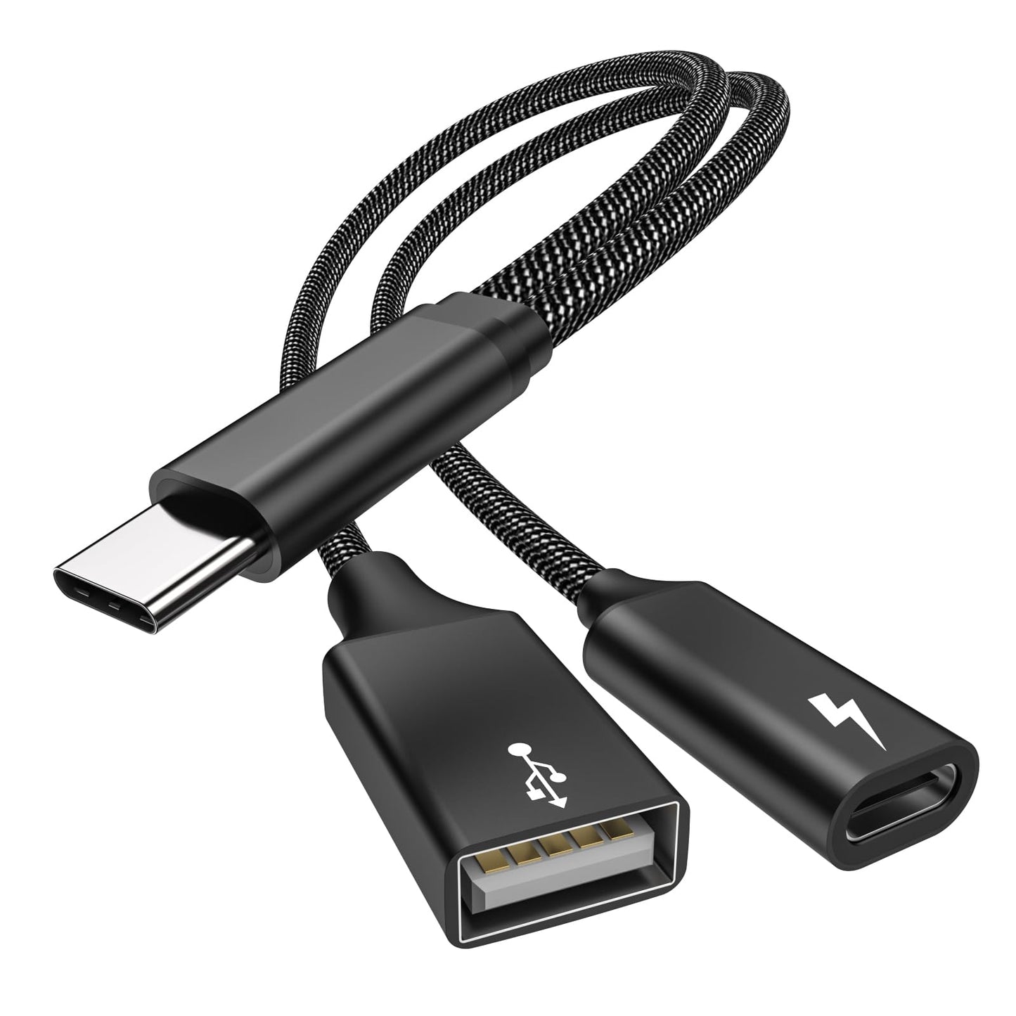 MOGOOD USB C OTG Splitter with 60W PD Fast Charging, USB-C to USB-A + USB-C Adapter - Charge & Transfer Data, Works with Steam Deck, Chromecast, ONN