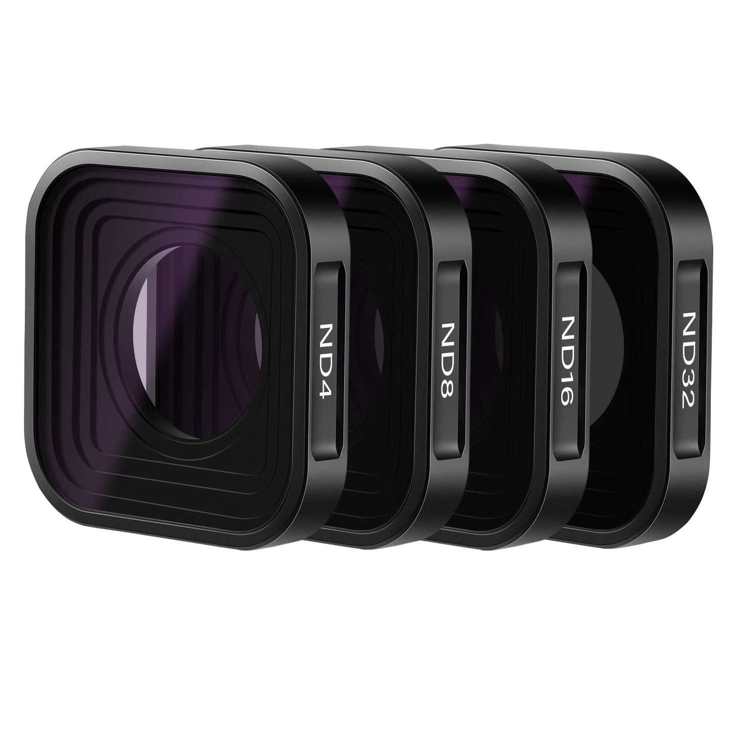 NEEWER 4 Pack ND Filter Kit, Multicoated Neutral Density Lens Filter Set (ND4/8/16/32) with Aluminum Frame & Optical Glass Compatible with GoPro Hero