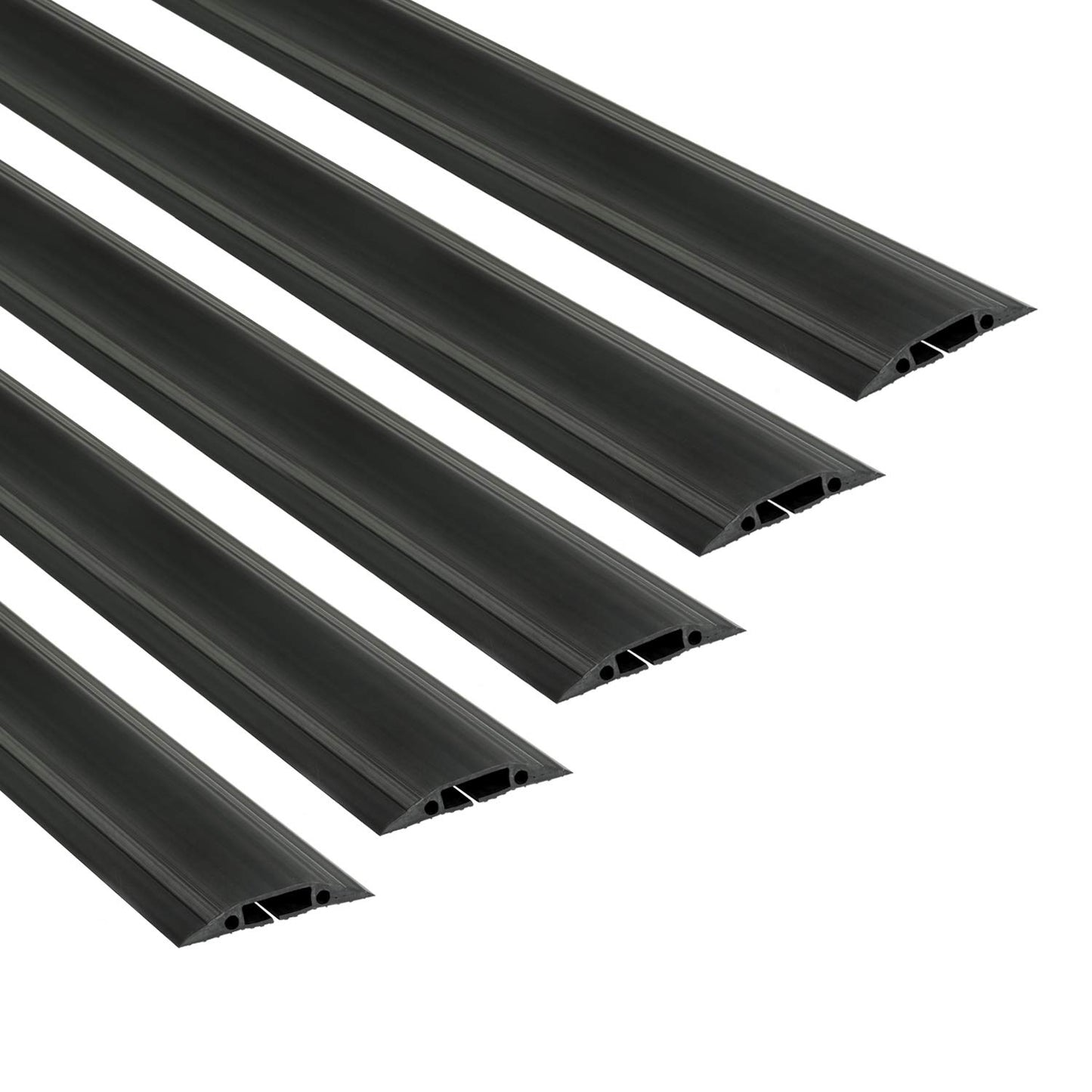 D-Line 6ft Linkable Floor Cord Cover/Cable Protector 5 Pack (30ft Total), Protect Cords and Prevent a Trip Hazard, 5 x 6ft Lengths, Cable Cavity