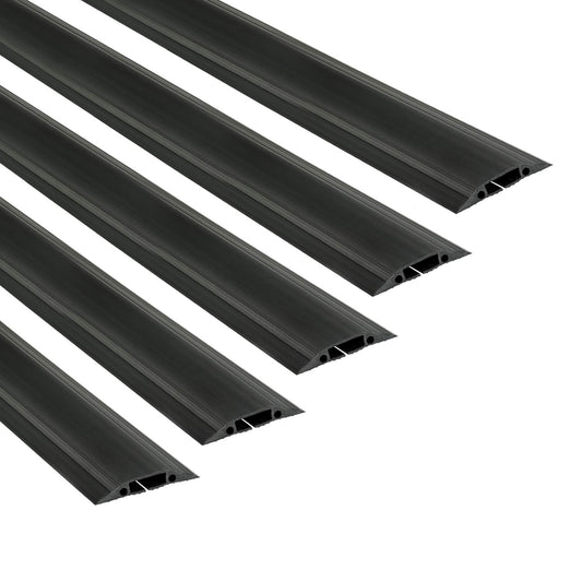 D-Line 6ft Linkable Floor Cord Cover/Cable Protector 5 Pack (30ft Total), Protect Cords and Prevent a Trip Hazard, 5 x 6ft Lengths, Cable Cavity