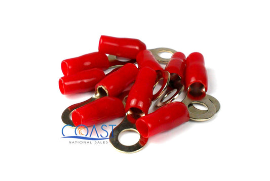 Xscorpion Rt8r Gold Plated Ring Terminals With 5 / 16 Hole 8 Ga Red