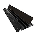 Electriduct Heavy Duty 2 Channel Cable Protector Traffic Wire and Hose Ramp Cord Cover 1.2 Inch Channels 12,000 lbs per Axle CP-RPS-212 - Rubber Black