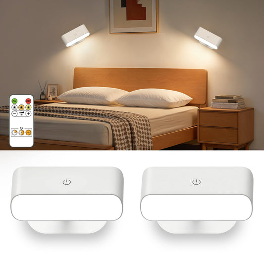 Alinana Wall Sconces Battery Operated with Timer, Rechargeable Wall Lights with Touch & Remote Control, Dimmable Stick On Wall Lights, Battery Powered