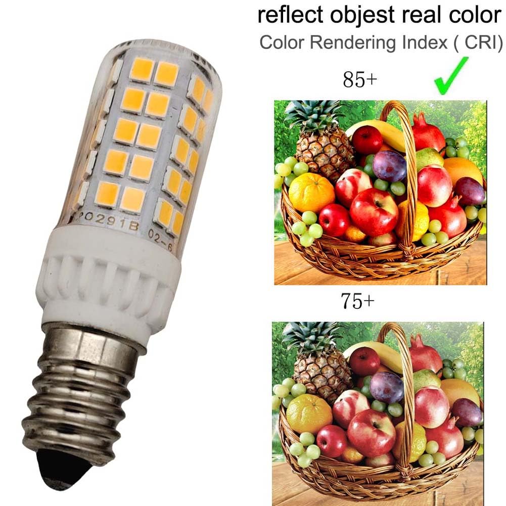 WELESHEI LED E14 Microwave Bulb 5W Equivalent 60 W for Appliance Ceiling Fan Sewing Dryer Fridger Dispenser Chandelier Light E14 European Base Bulb