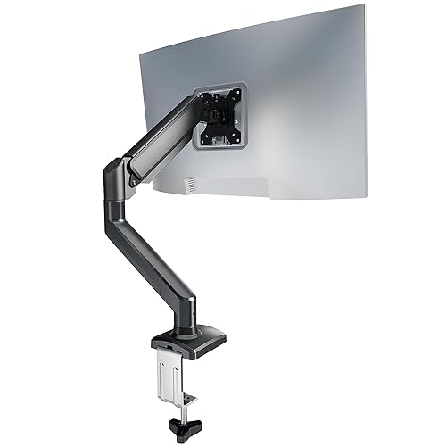 Single Monitor Arm Desk Mount?Gas Spring Monitors Arm for 17-32 inch Screens,Adjustable Computer Monitors Stand up to 4.4 to 19.8 lbs,Vesa Mount
