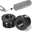 Frgyee 2 Pack Screw Thread Adapter, 5/8" Male to 3/8" Female Mic Screw for Blue Yeti/Blue Snowball/Yeti X Microphone Stand Mount (Black)