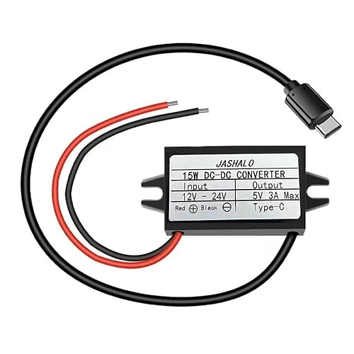 Waterproof 12V/24V to 5V USB C Converter, Quick Charge QC3.0 USB Type-C Buck Charging Module, DC-DC Step Down Power Adapter Compatible with Raspberry…