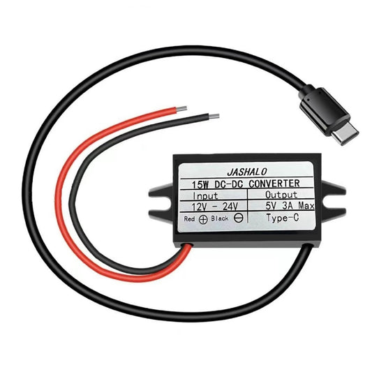 Waterproof 12V/24V to 5V USB C Converter, Quick Charge QC3.0 USB Type-C Buck Charging Module, DC-DC Step Down Power Adapter Compatible with Raspberry…
