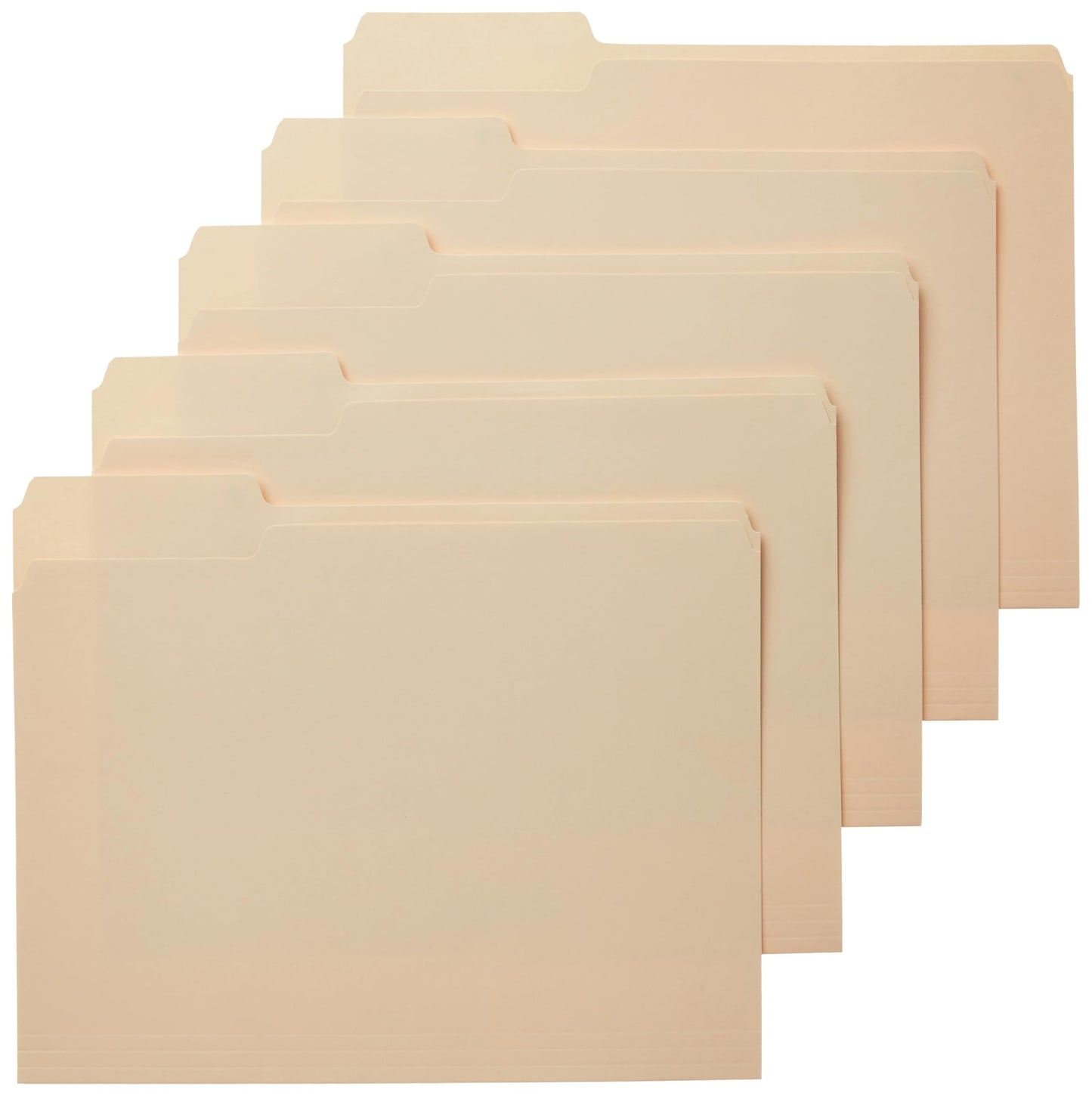 Amazon Basics Sturdy File Folders with Reinforced Tabs for Filing and Organization, 1/3-Cut Tab, Assorted Positions, Letter Size, 8.5x11 inches