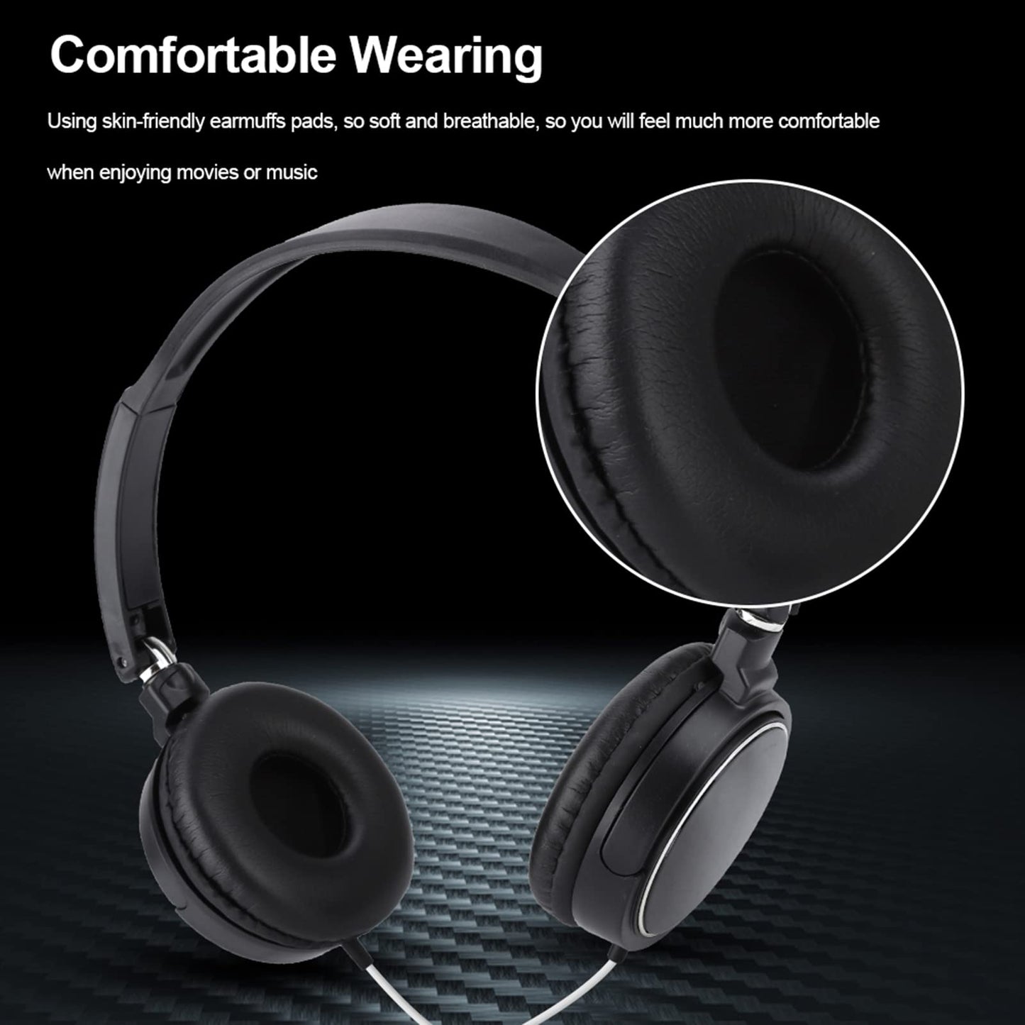 Foldable Head Mounted Headphone Mini Wired Headset Hands Compact Stereo HiFi Music Headset Support Rotatable Ear Cup Adjustable Headband Support TF…