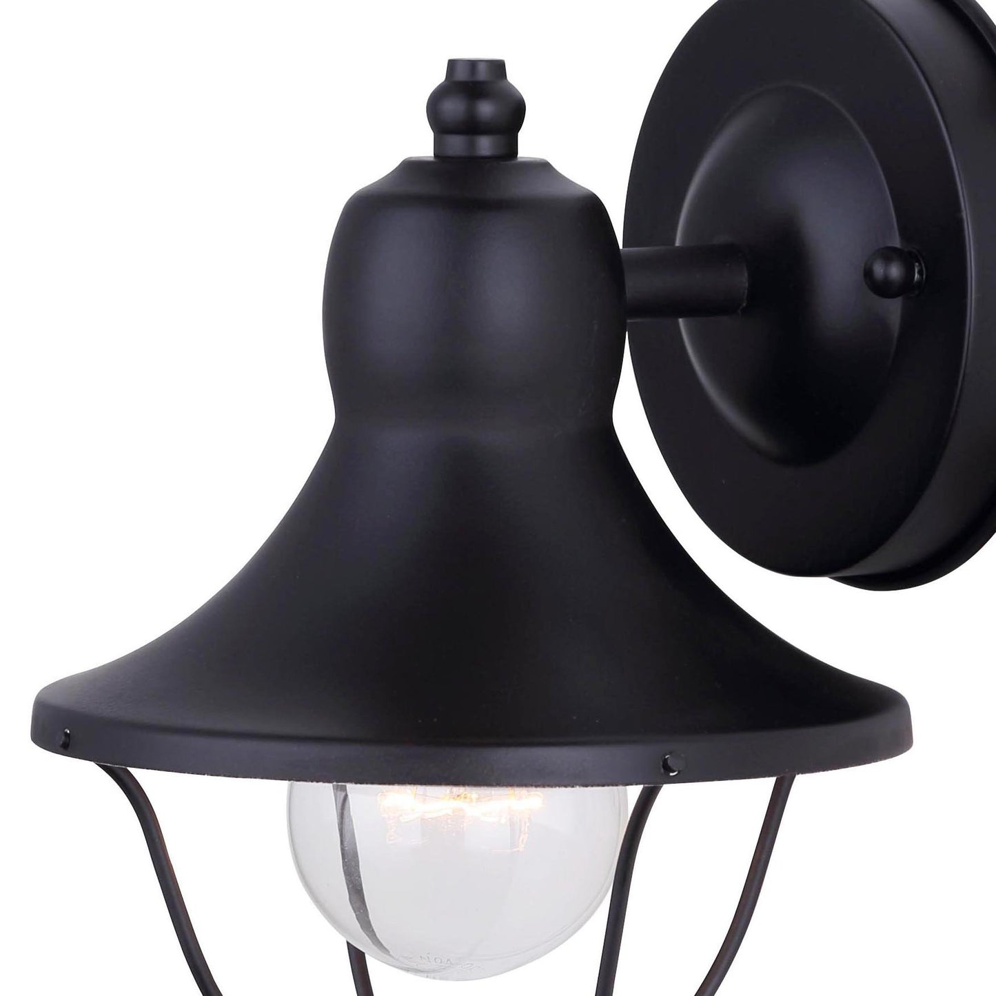 Canarm Outdoor Twin Pack, 1-Light Outdoor Wall Mounted Lights, Black Finish with Wire Cage, Wet-rated Lighting for Patio and Entrance