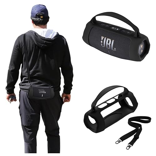 Silicone Case Cover Suitable for JBL Charge 5 Wi-Fi Case Portable Wireless Speaker Subwoofer Resistant Drop Crash Adjustable Shoulder Strap