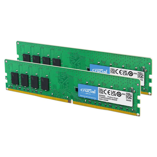 Crucial 16GB DDR4 RAM Kit (2x8GB), 3200MHz (PC4-25600) CL22 Desktop Memory, UDIMM 288-Pin, Downclockable to 2933/2666MHz, Compatible with Intel