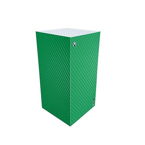 Carbon Fiber Gaming Skin Compatible with Microsoft Xbox Series X Digital Edition - Solid Green - Premium 3M Vinyl Protective Wrap Decal Cover - Easy