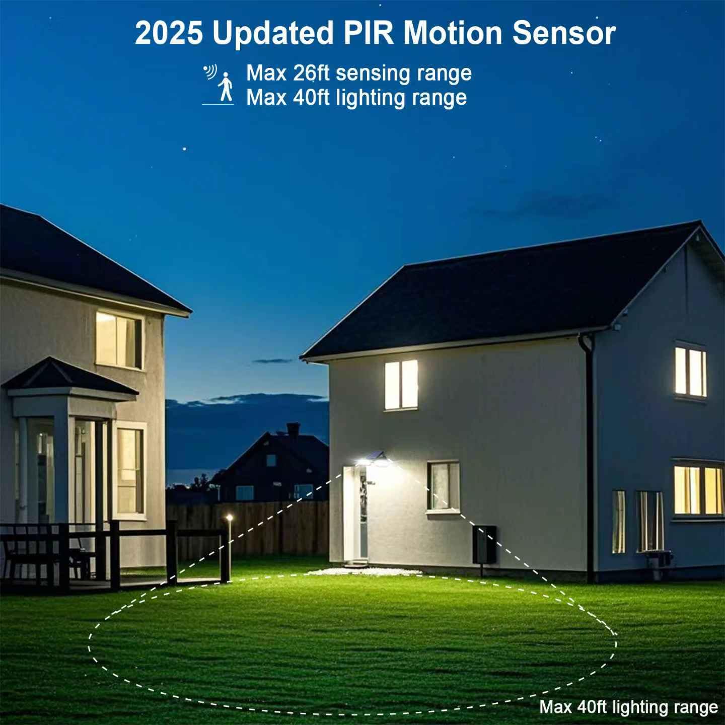 EMANER Motion Solar Lights Outdoor, Solar Floodlight, Stay On or Motion Sensor Mode, Dusk to Dawn Security Light, Landscape Spotlights for Garage