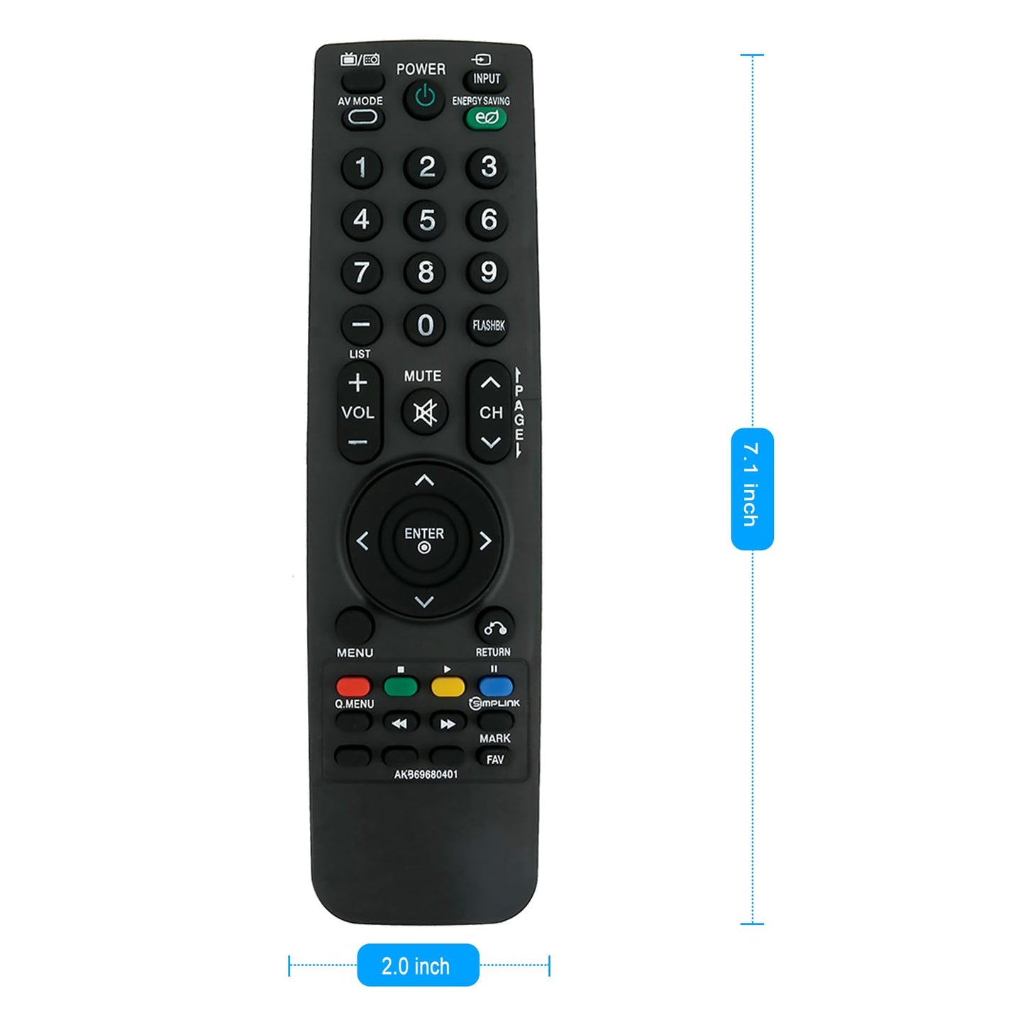AKB69680401 Replaced Remote fit for LG TV 19LH20 22LH20 26LH20 32LH20 37LH20 42LH20 32LH30 37LH30 42LH30 47LH30 19LU55 22LU55 27LU55 32LF11 37LF11