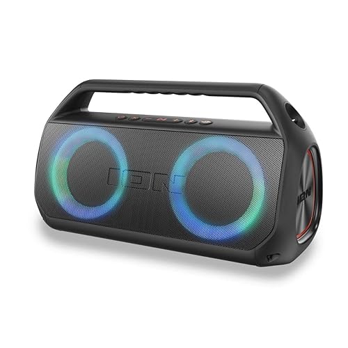 Ion Uber Boom Ultra - Water Resistant 80W Portable Bluetooth Party Speaker with Lights, Battery, Built-in Microphone, and AUX Input (Renewed)