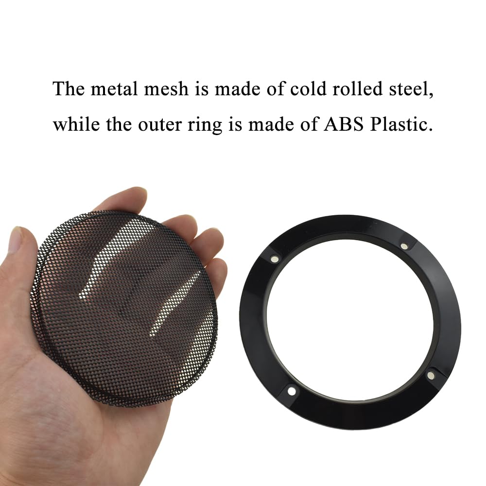 Acoeitl 4 Inch Metal Glossy Audio Speaker Cover Round Grille Protector Speaker Grills Circle Case Repalcement for Home Theater DIY Speakers and Cars