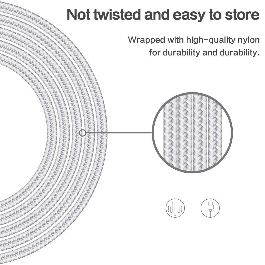 [Apple MFi Certified] 6Pack(3/3/6/6/6/10FT) iPhone Charger Nylon Braided Fast Charging Lightning Cable Compatible iPhone…