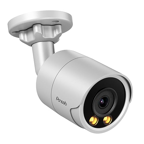 PANOOB 4K Security Camera Outdoor/Indoor, 8MP POE IP Bullet Surveillance Camera with Built-in Mic, AI Persion/Vehicle Detection, 2.8mm Lens, IP67