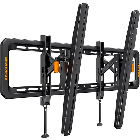 Perlegear Advanced Tilting TV Wall Mount, Pre-Assembled TV Mount for Most 42-90 inch TVs up to 150 lbs, 6-inch Arm Extension, 15° Full Tilt, Fits