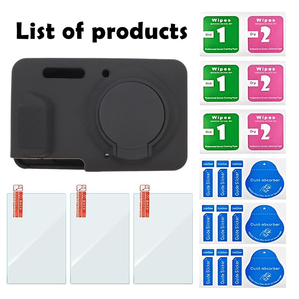 HUADU Screen Protector (3+1Pack) Compatible for Kodak PIXPRO FZ55 Digital Camera,Tempered Glass Film Anti-Scratch High Definition and Soft Silicone