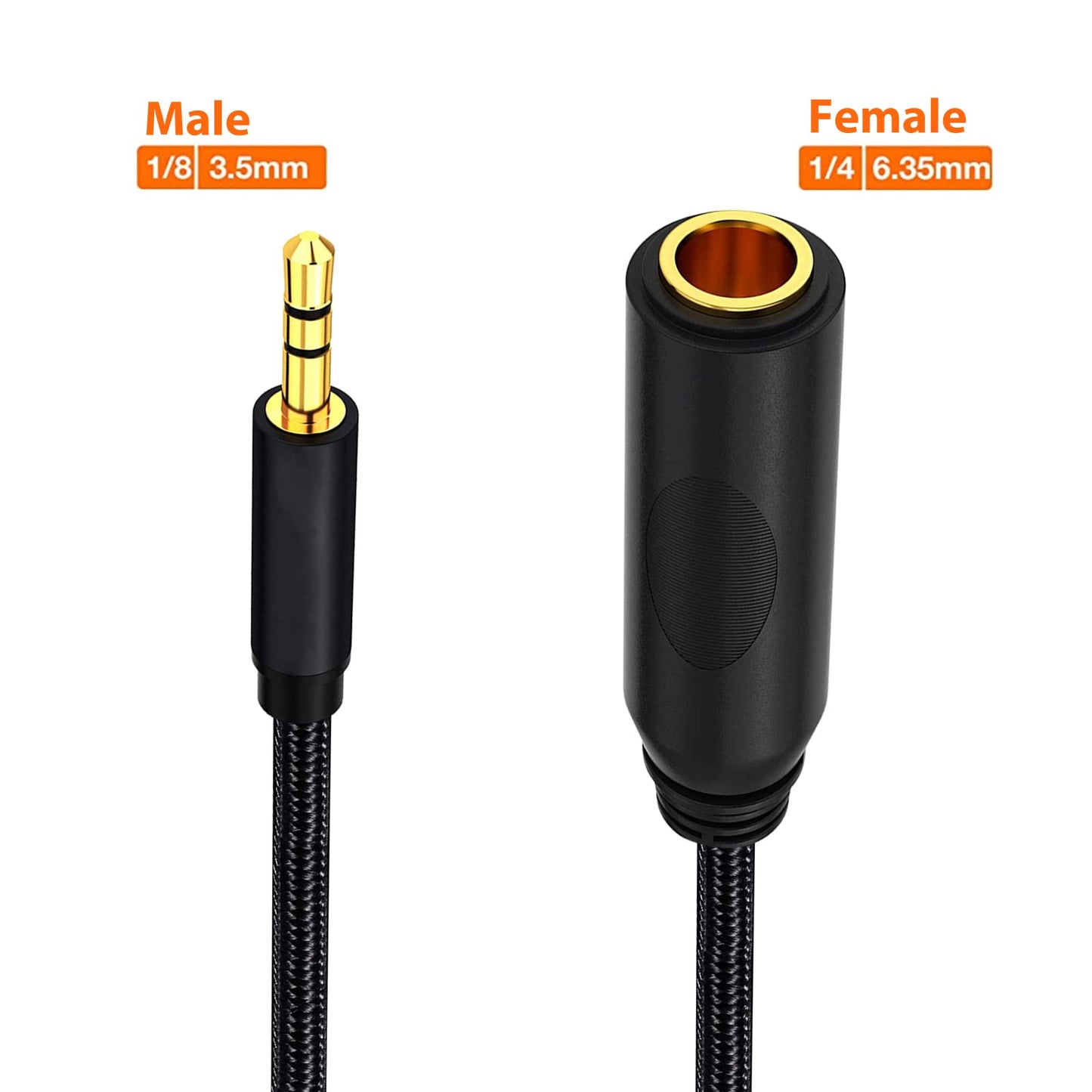 WISYIFIL 1/4 to 3.5mm Headphone Cable Adapter,TRS 6.35mm Female to 3.5mm Male 1/8 to 1/4 Stereo Audio Adapter,for Headphone, Amplifiers, Guitar, Amp